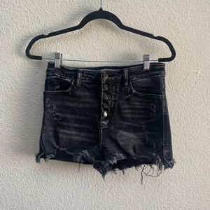 KanCan Signature Ultra High Rise Shorts Cut Off Raw Hem Button Fly Size 26